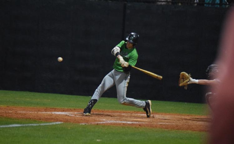 Ty Peeples swings at a pitch in a game earlier this season against Madison County.